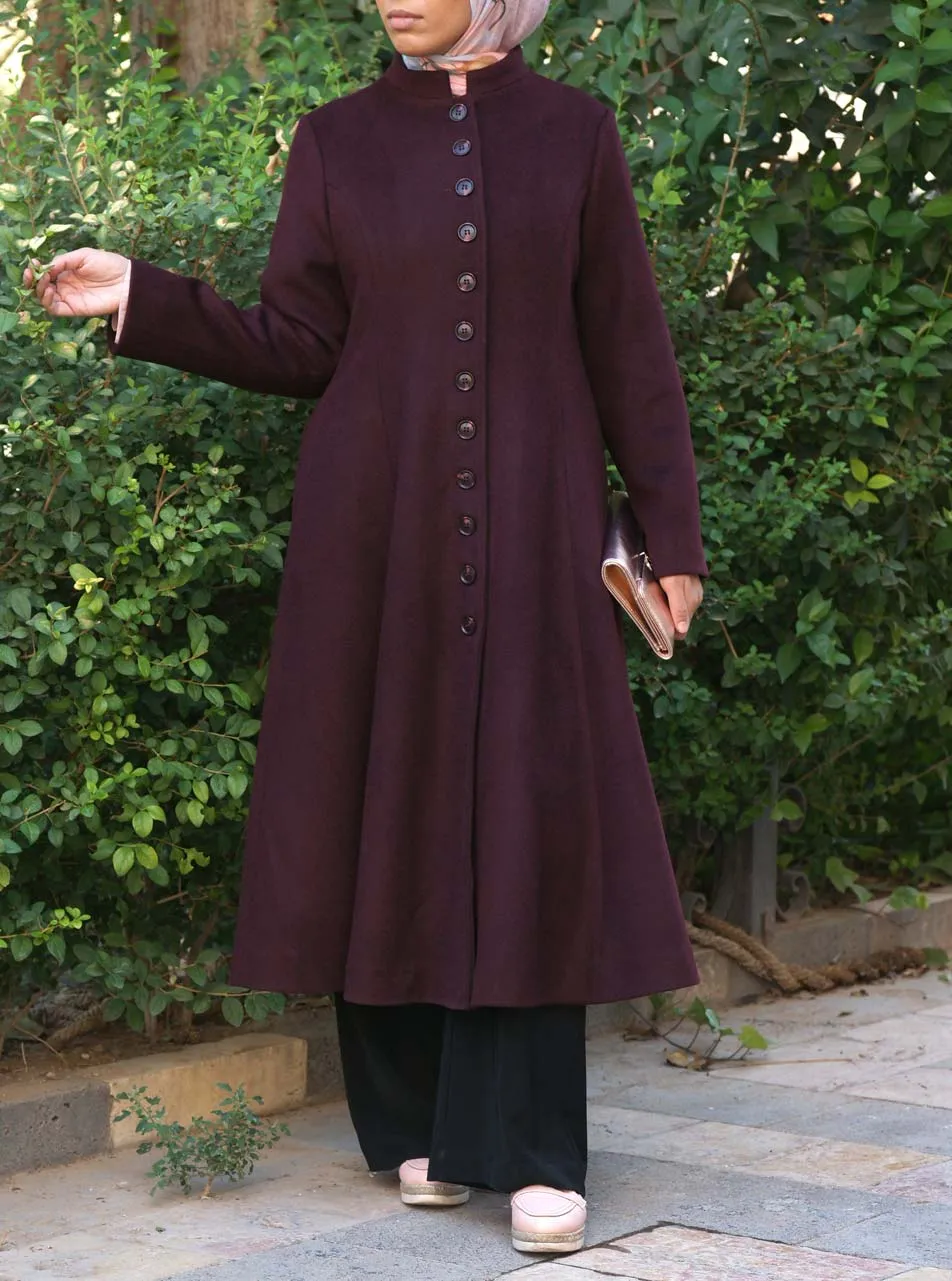 Flared Midi Wool Coat