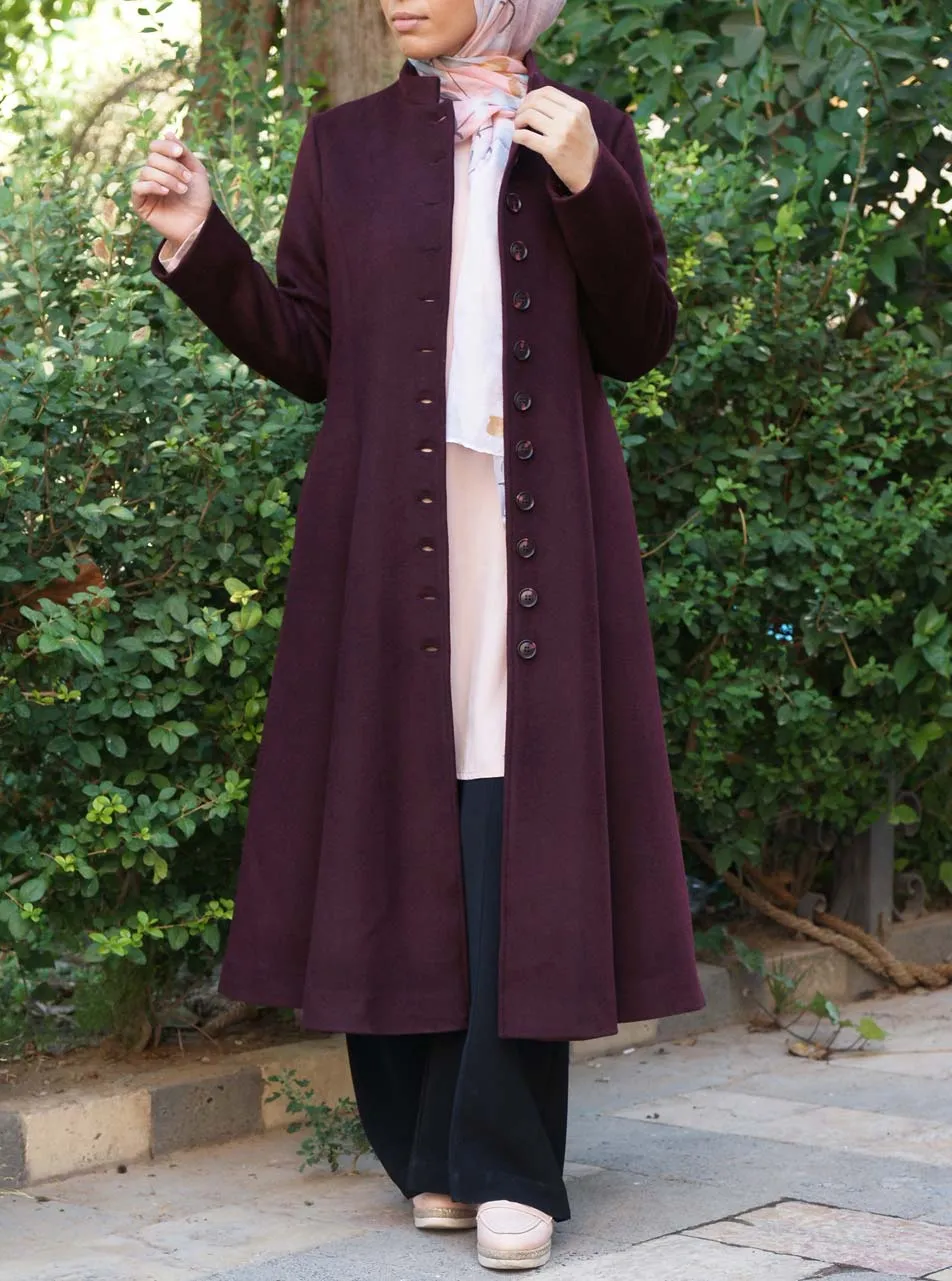 Flared Midi Wool Coat