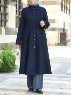 Flared Midi Wool Coat