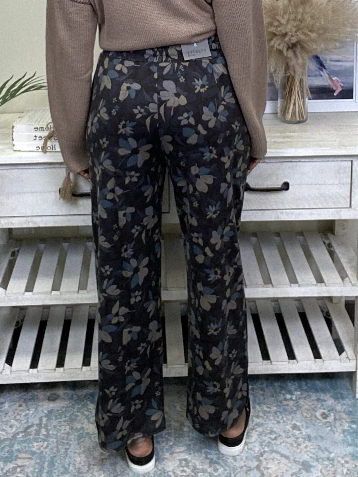 Forest Garden Wide Leg Drawstring Pants