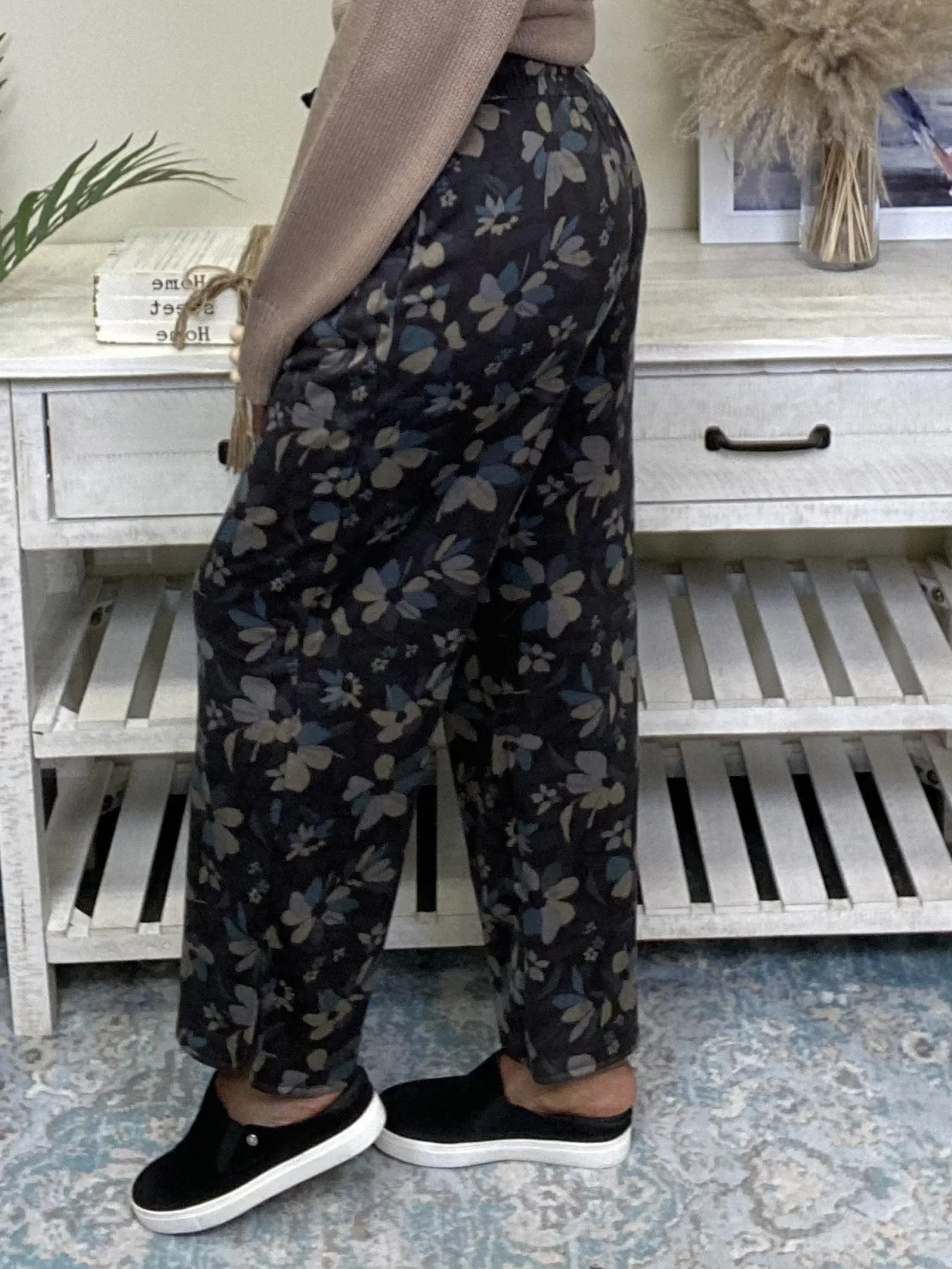 Forest Garden Wide Leg Drawstring Pants