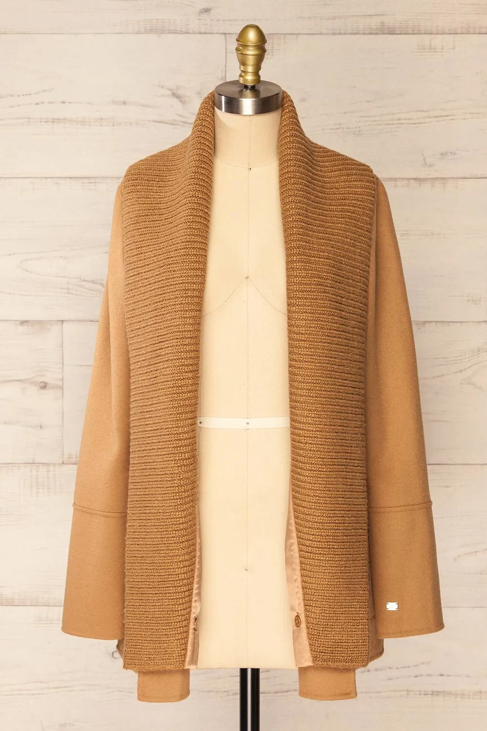 Gabby Caramel | Mid-Length Wool Coat w/ Belt