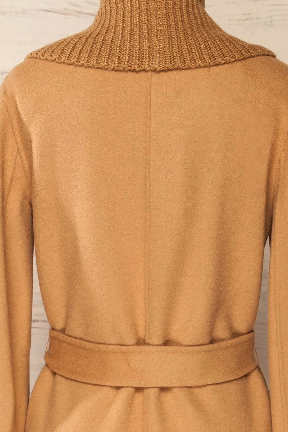 Gabby Caramel | Mid-Length Wool Coat w/ Belt