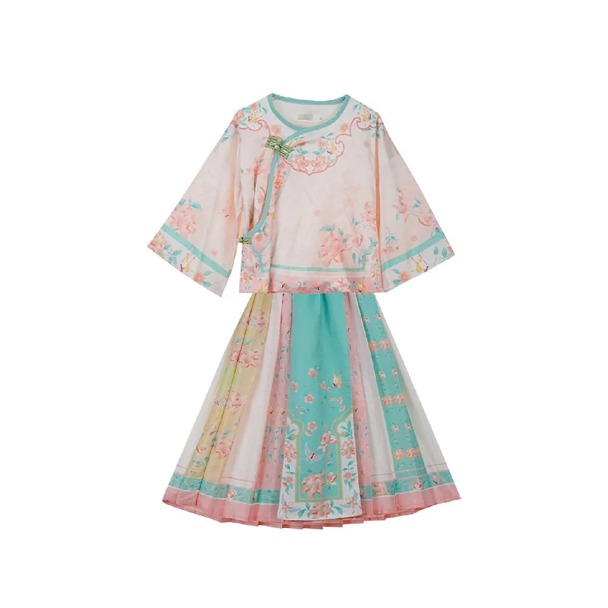 Girls Hanfu Two Piece Cultural Dress Set