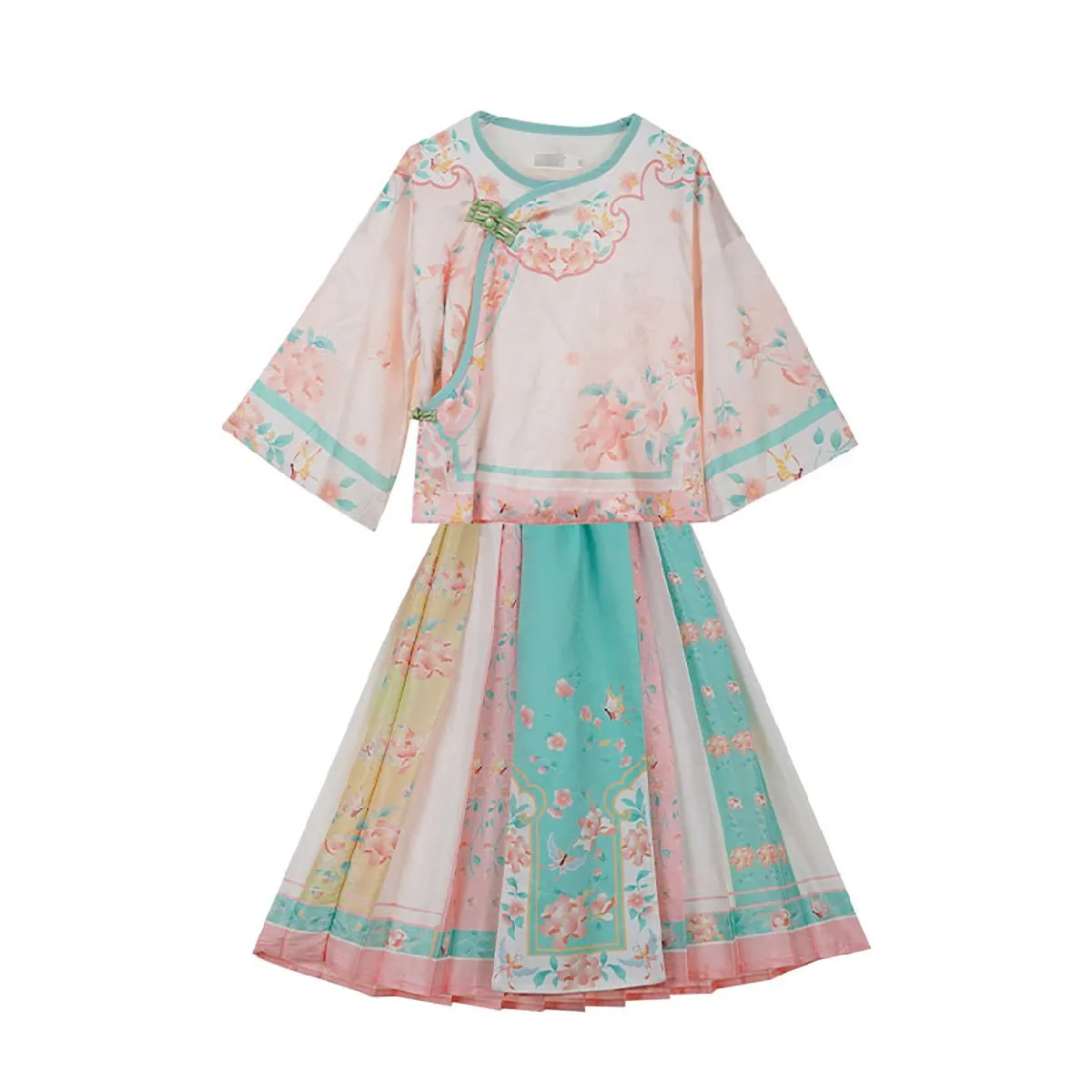 Girls Hanfu Two Piece Cultural Dress Set