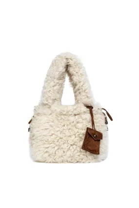 Ileana Women’s Shearling Bag - Ivory