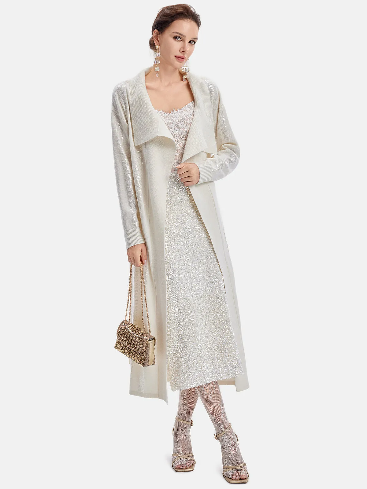 Italian Wool Embroidered Sequin Coat