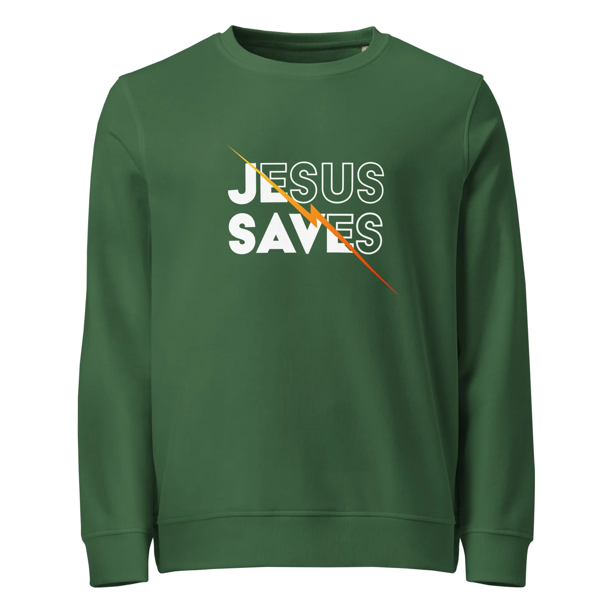 Jesus Saves Graphics Men Organic Sweatshirt