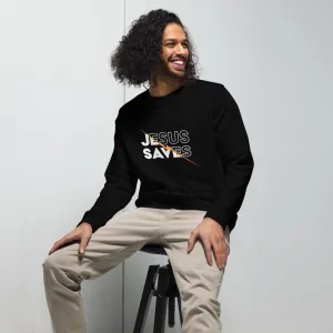 Jesus Saves Graphics Men Organic Sweatshirt