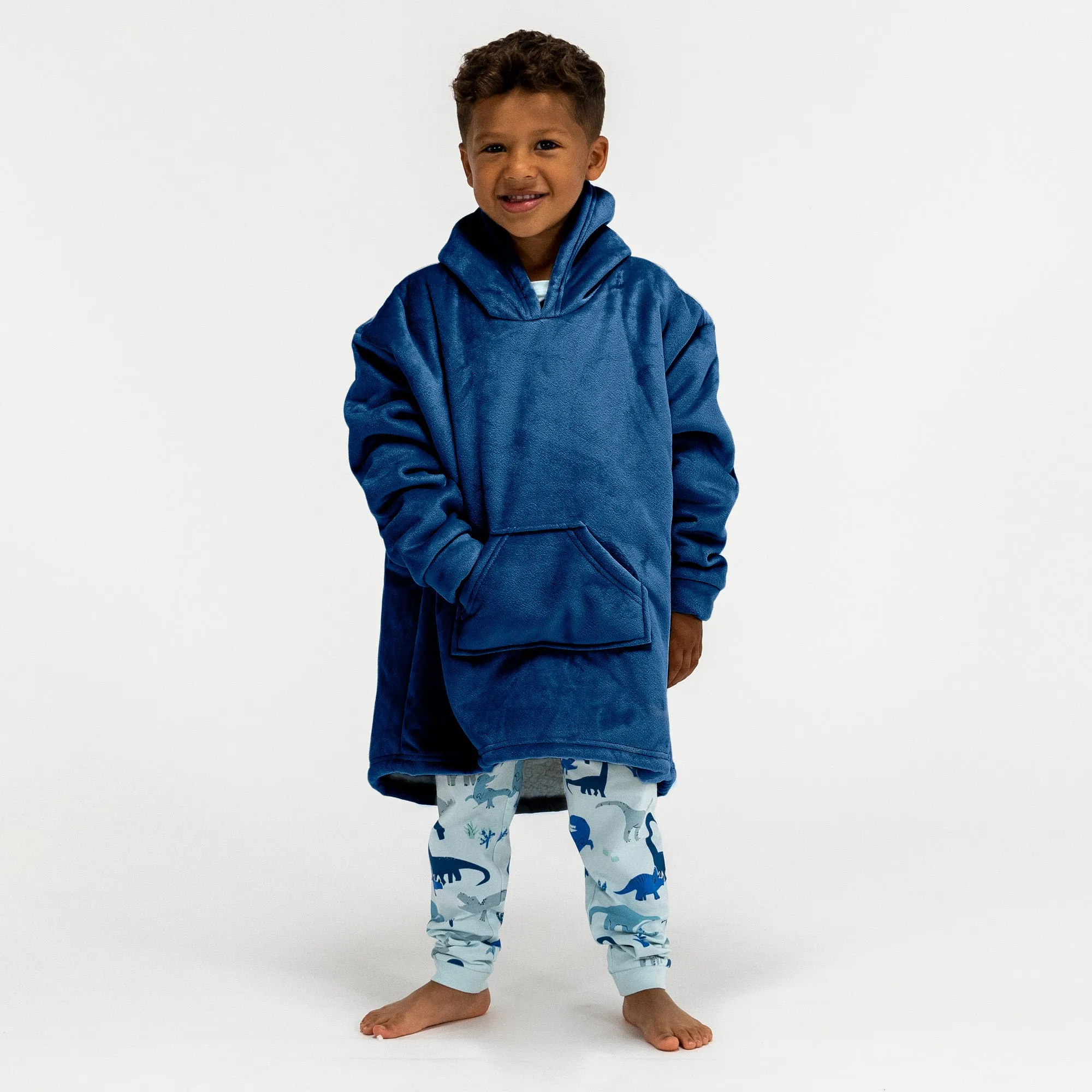 Kids Oversized Hoodie Blanket Sweatshirt - Minky Dark Blue