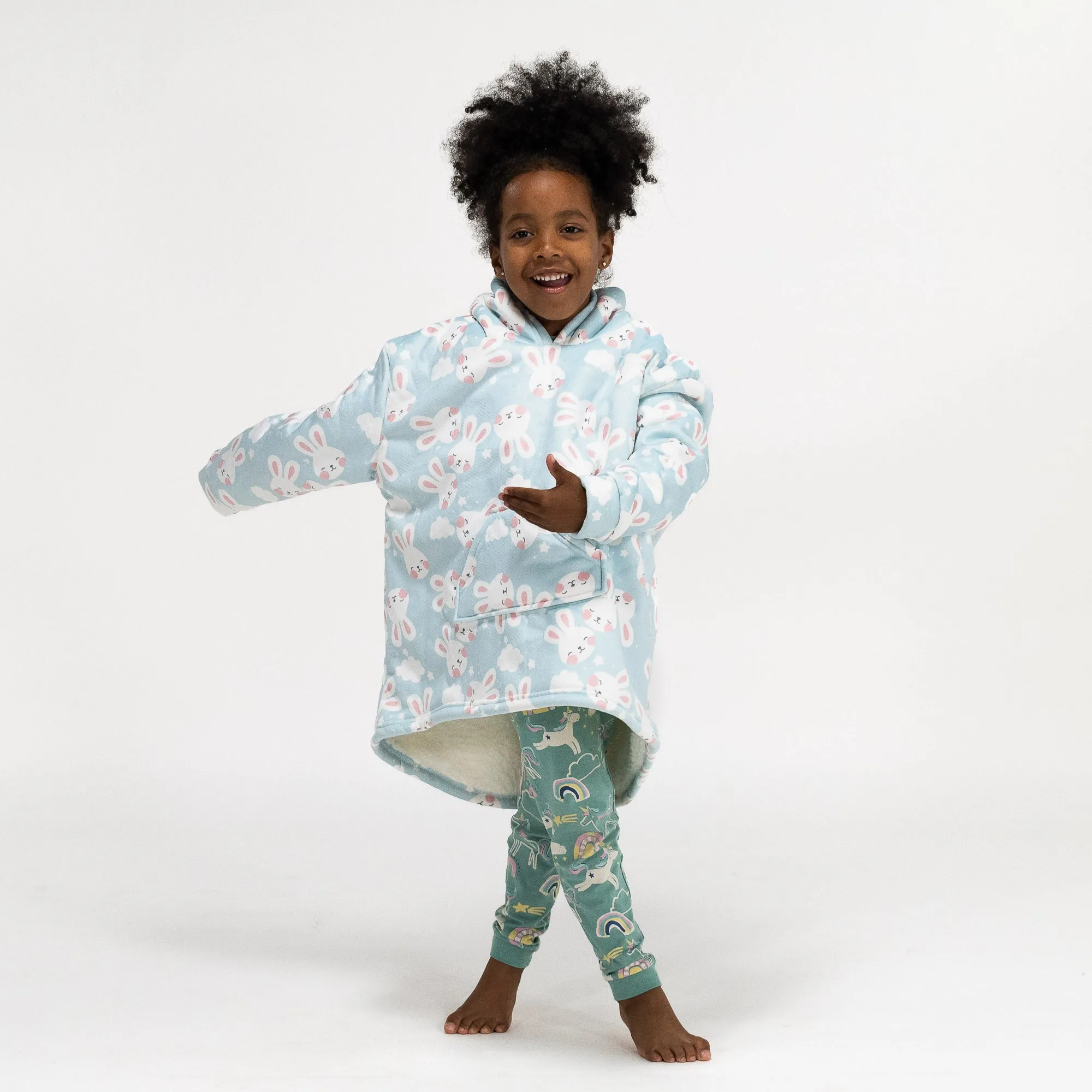 Kids Oversized Hoodie Blanket Sweatshirt - Minky Rabbit