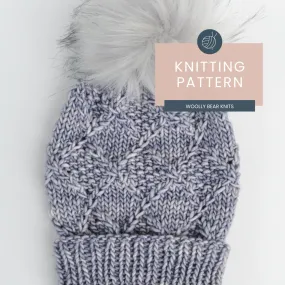 KNITTING PATTERN: North Loop Beanie, Cable Knit Hat Knitting Pattern for Bulky Yarn