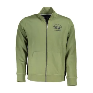 La Martina Classic Green Zippered Fleece Sweatshirt