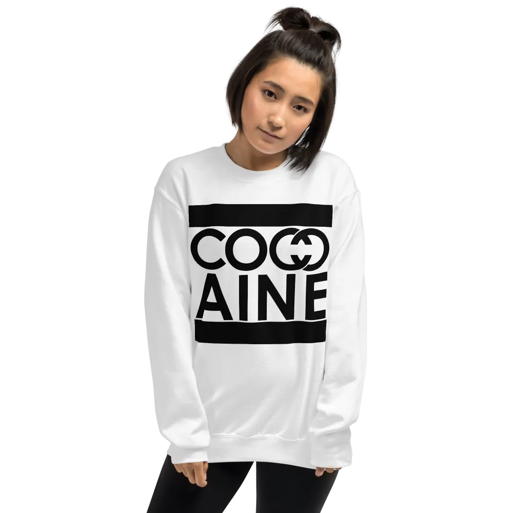 LADIES COCAINE WHITE CREWNECK