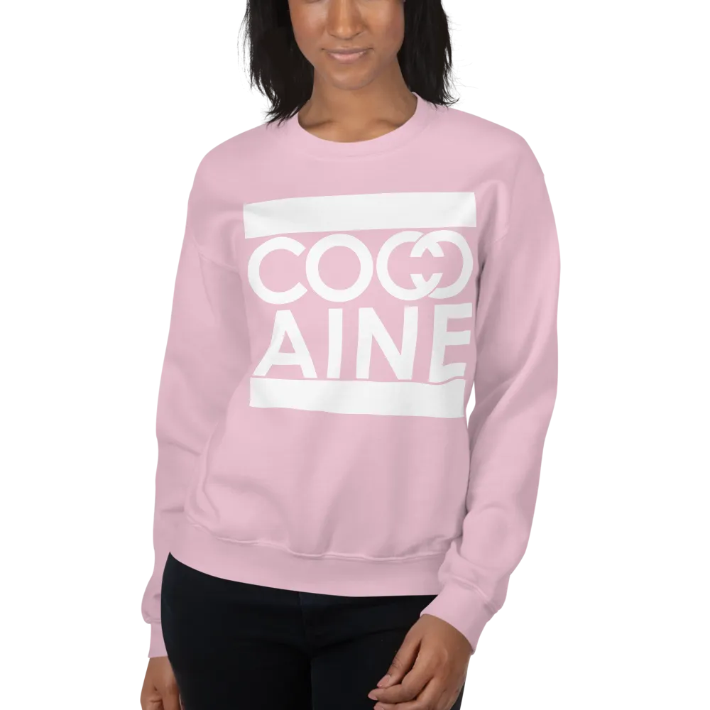 LADIES COCAINE WHITE CREWNECK