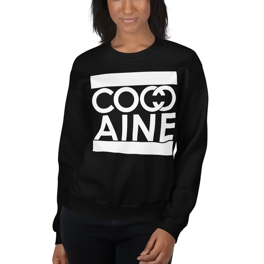 LADIES COCAINE WHITE CREWNECK