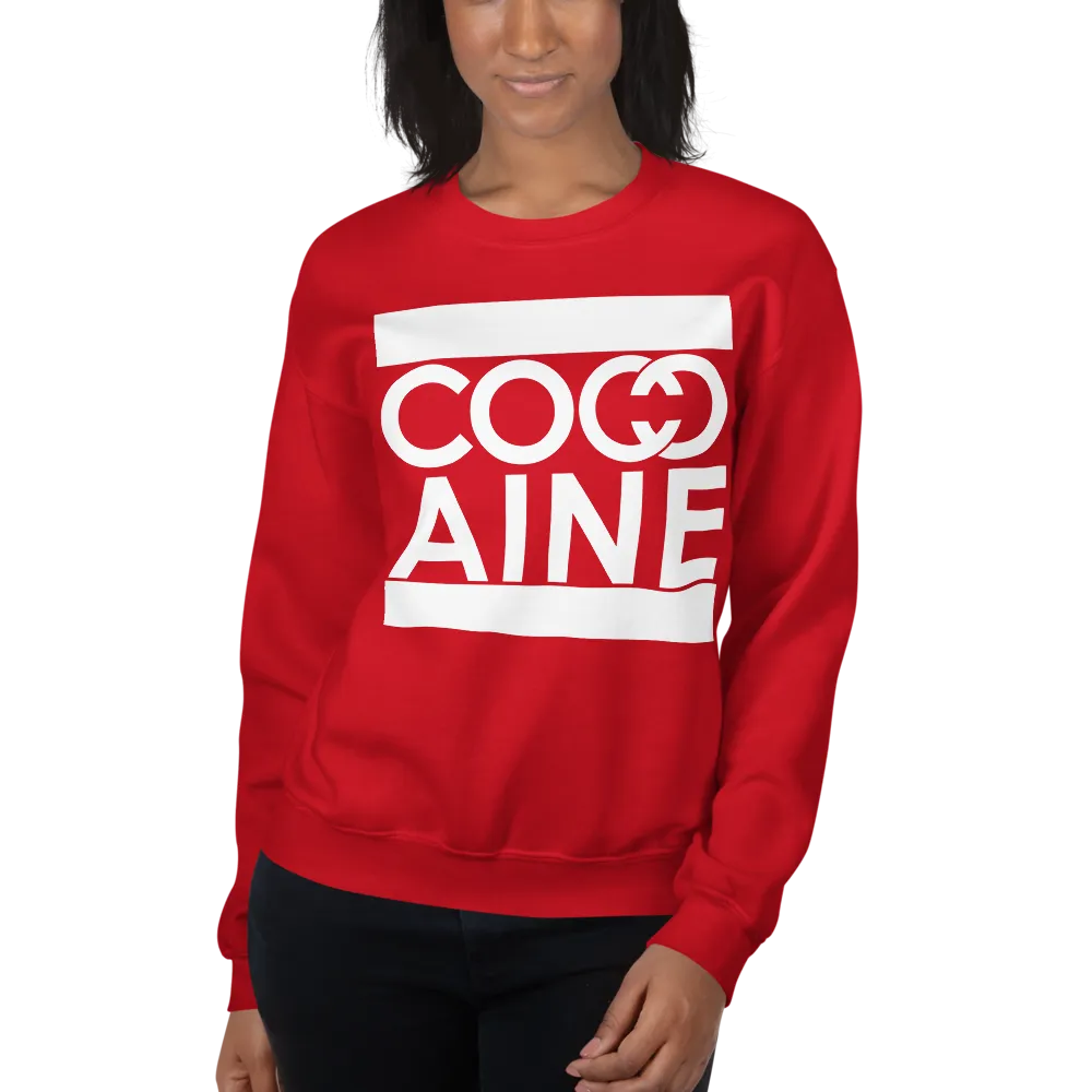 LADIES COCAINE WHITE CREWNECK