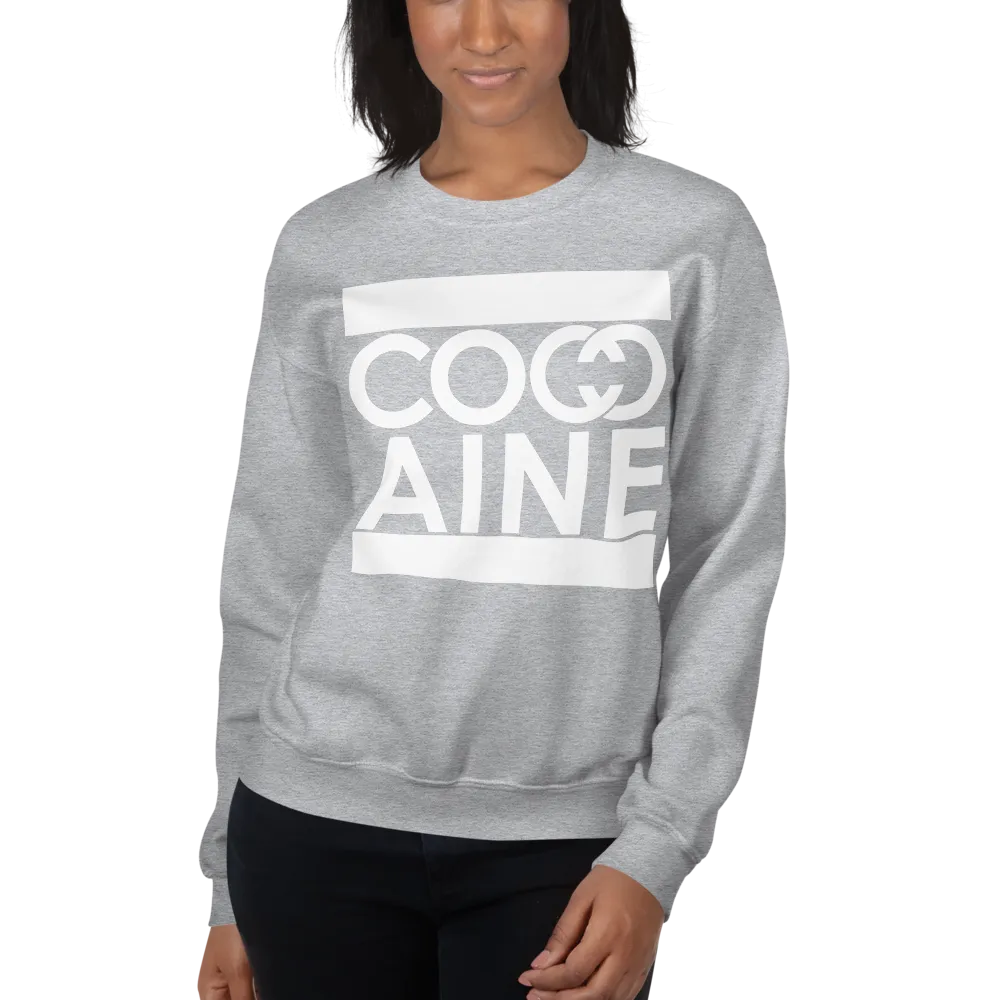 LADIES COCAINE WHITE CREWNECK