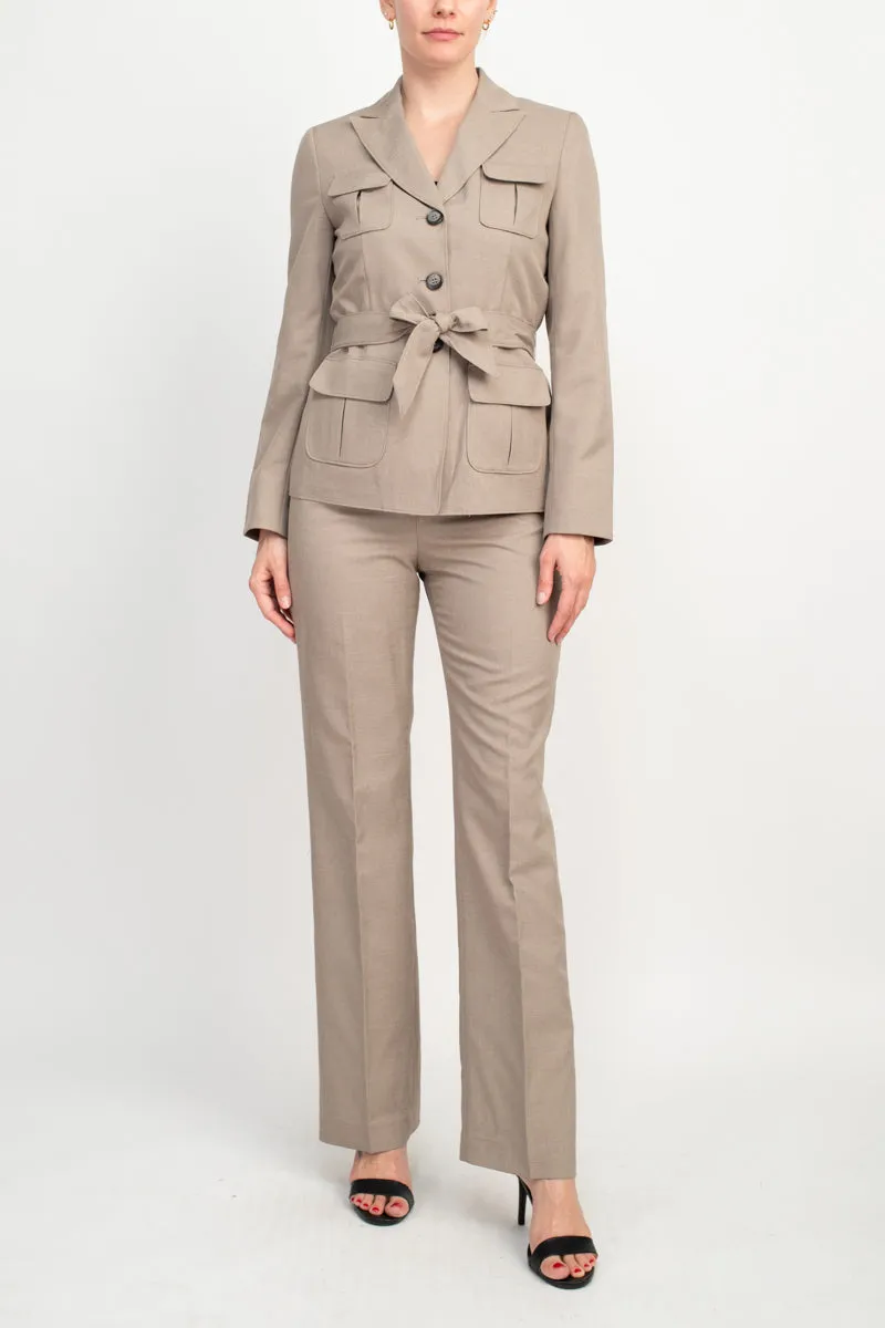 Le Suit 2pc Melange Jacket And Pant Set