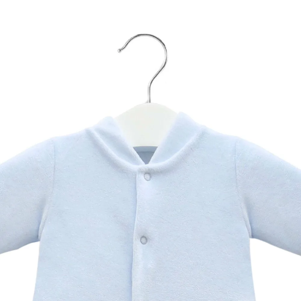 Light Blue Velour Coverall | Baby Boy