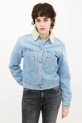 Light Wash Denim & Sherpa Jacket