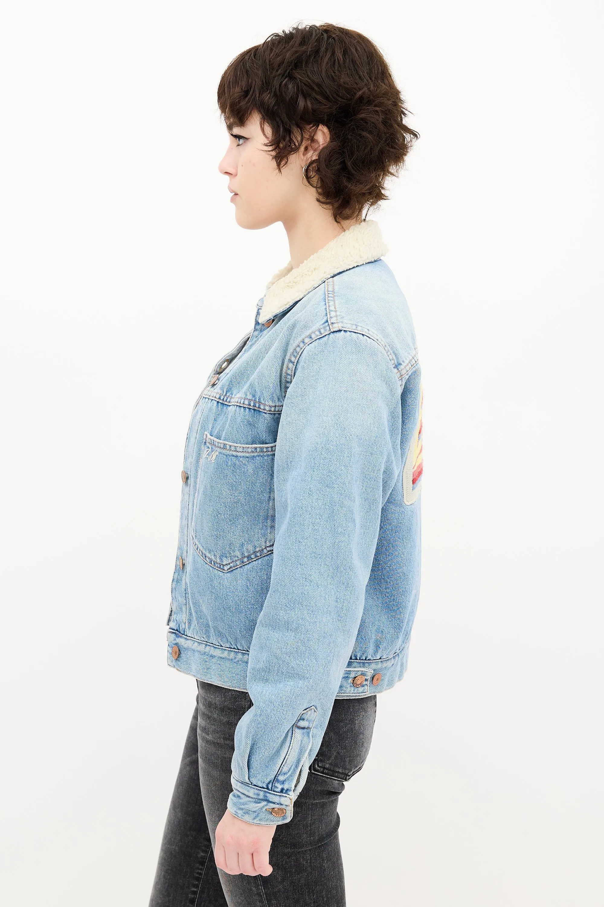 Light Wash Denim & Sherpa Jacket