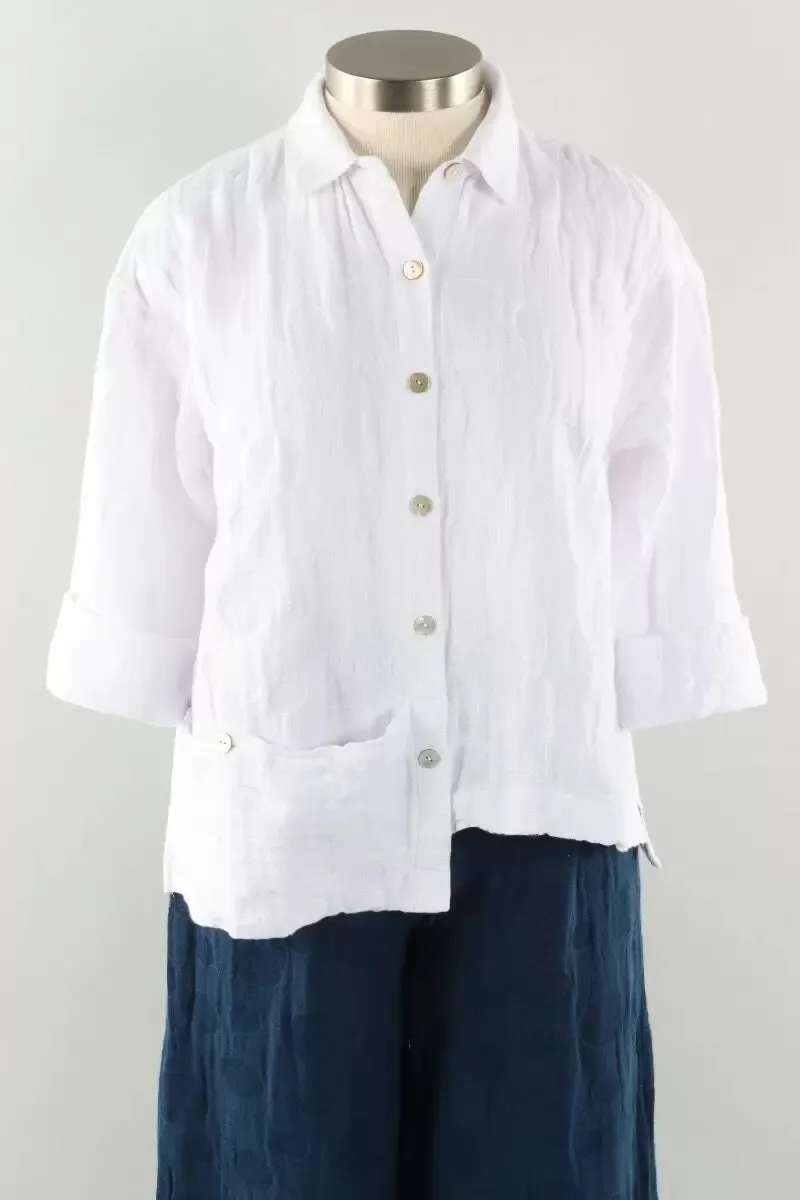 Liv Sale, 471394 Relaxed Button Front, White, 50% Off The Original Price