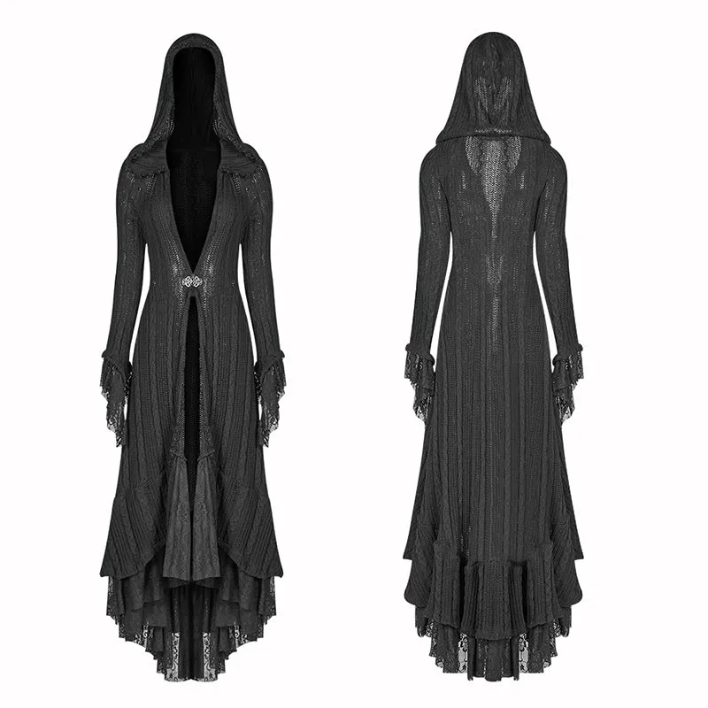 Long Gothic Sweater Style Knitted Hoodie