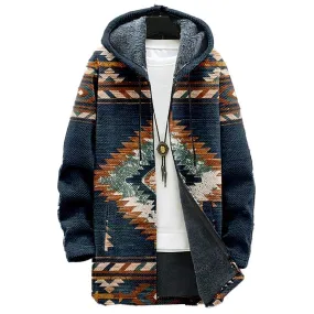 MEN'S PRINTED HOODED FLEECE JACKET 14143360YM