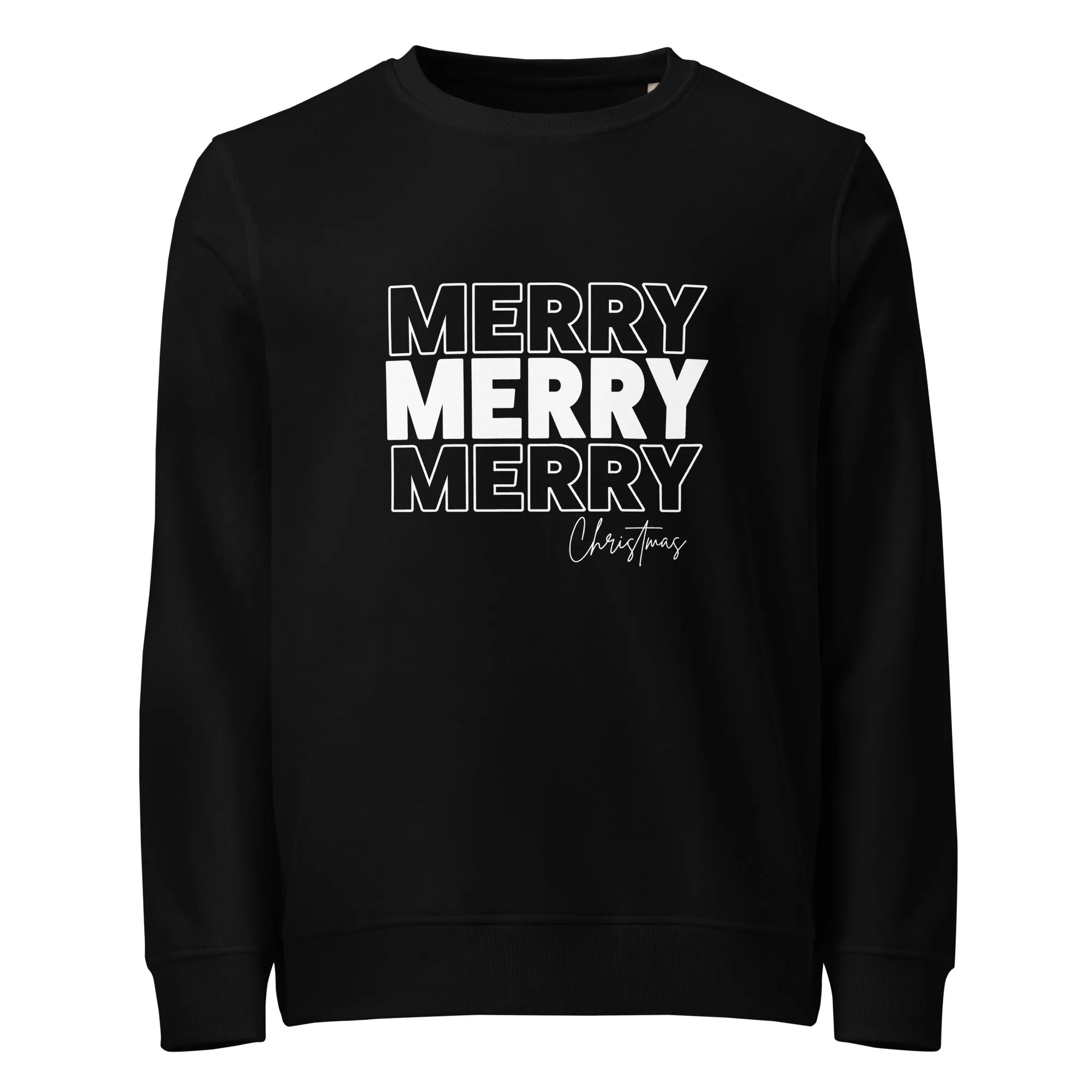 Merry Merry Merry Christmas Graphics Women Organic Sweatshirt