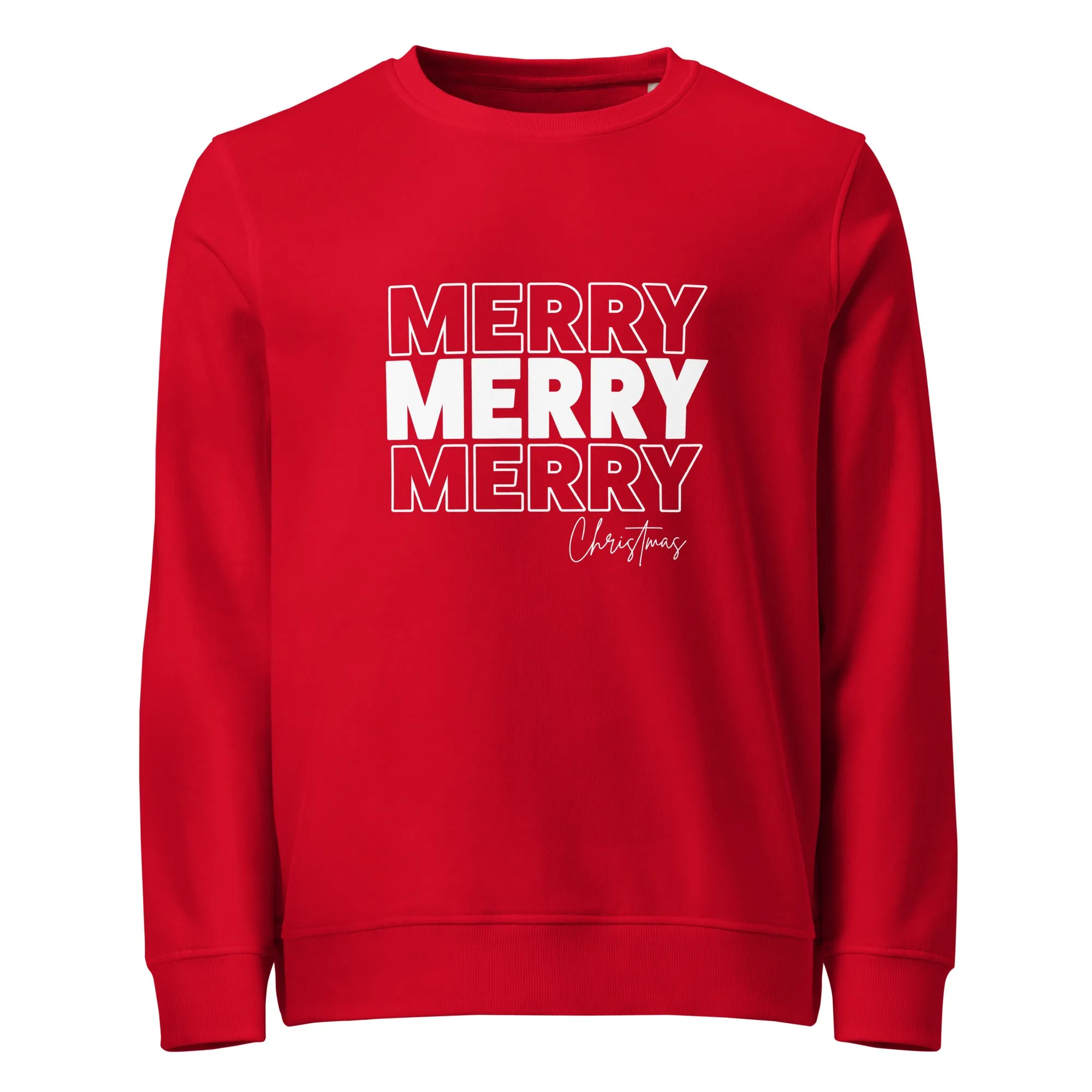 Merry Merry Merry Christmas Graphics Women Organic Sweatshirt