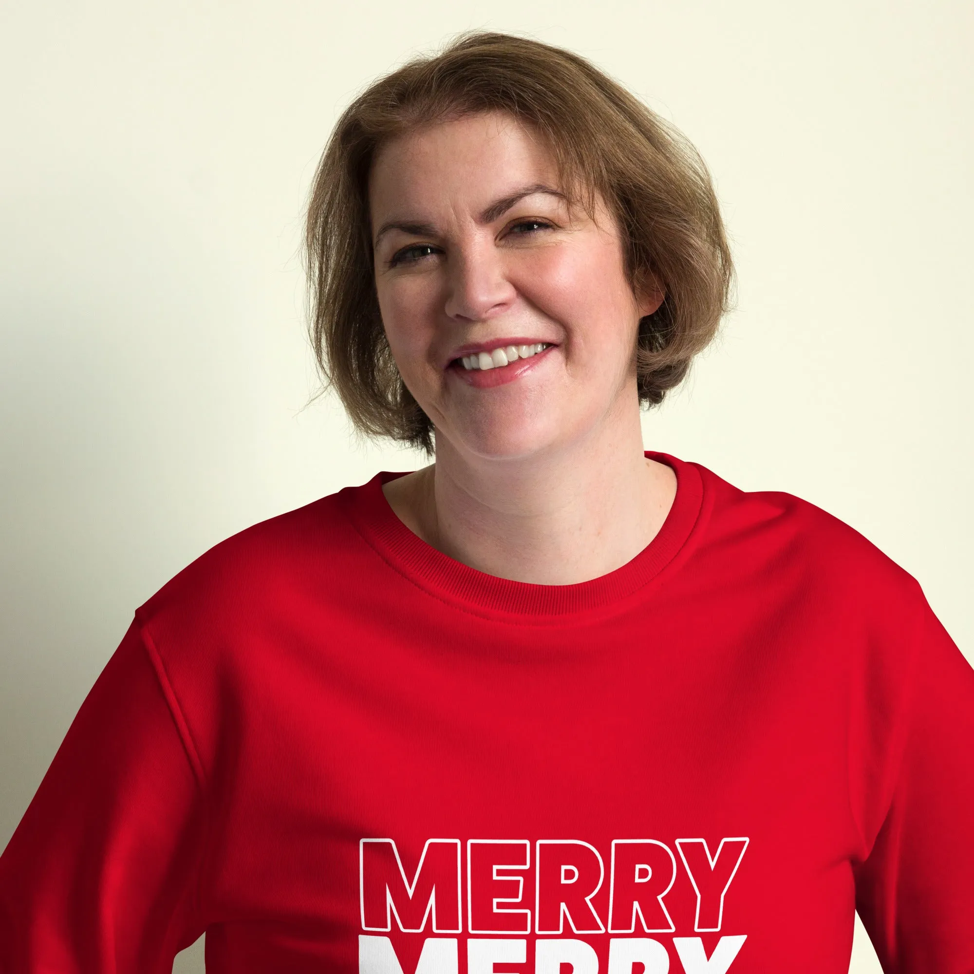 Merry Merry Merry Christmas Graphics Women Organic Sweatshirt