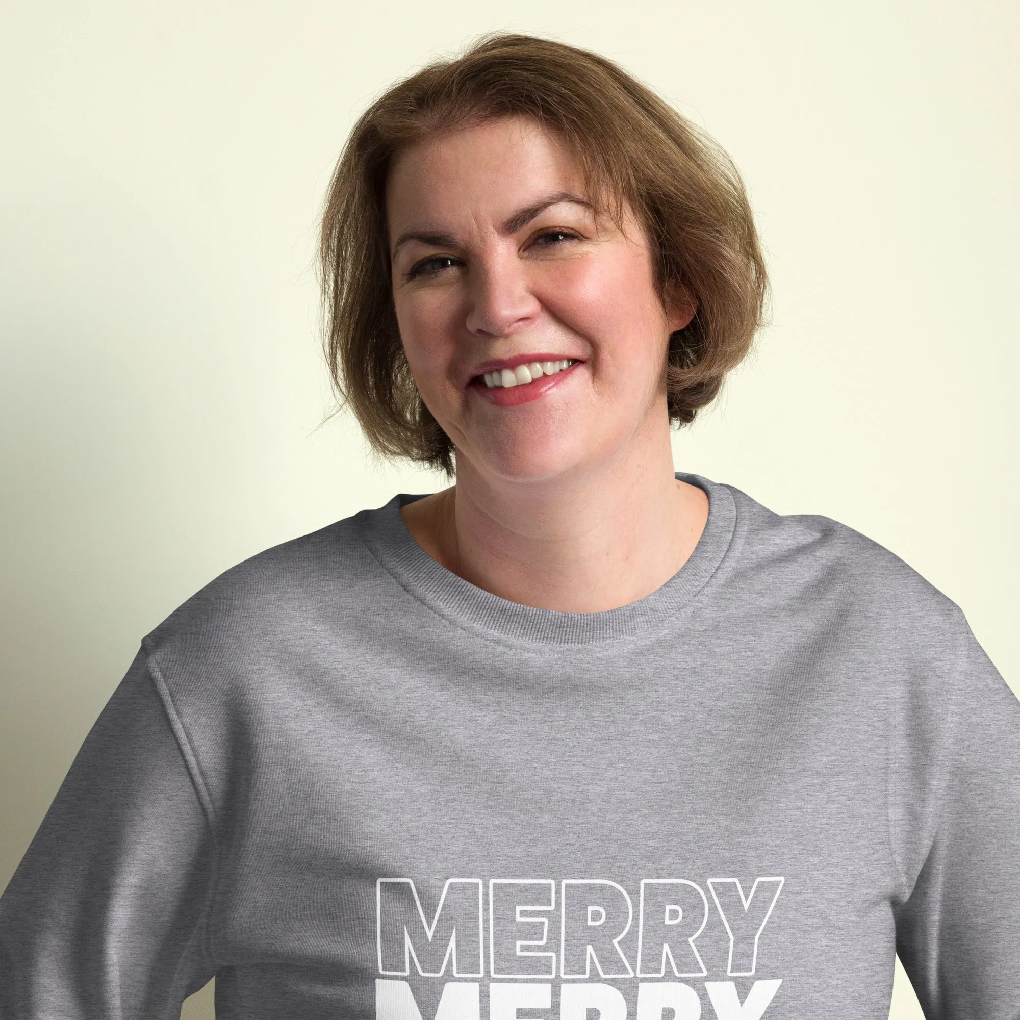 Merry Merry Merry Christmas Graphics Women Organic Sweatshirt