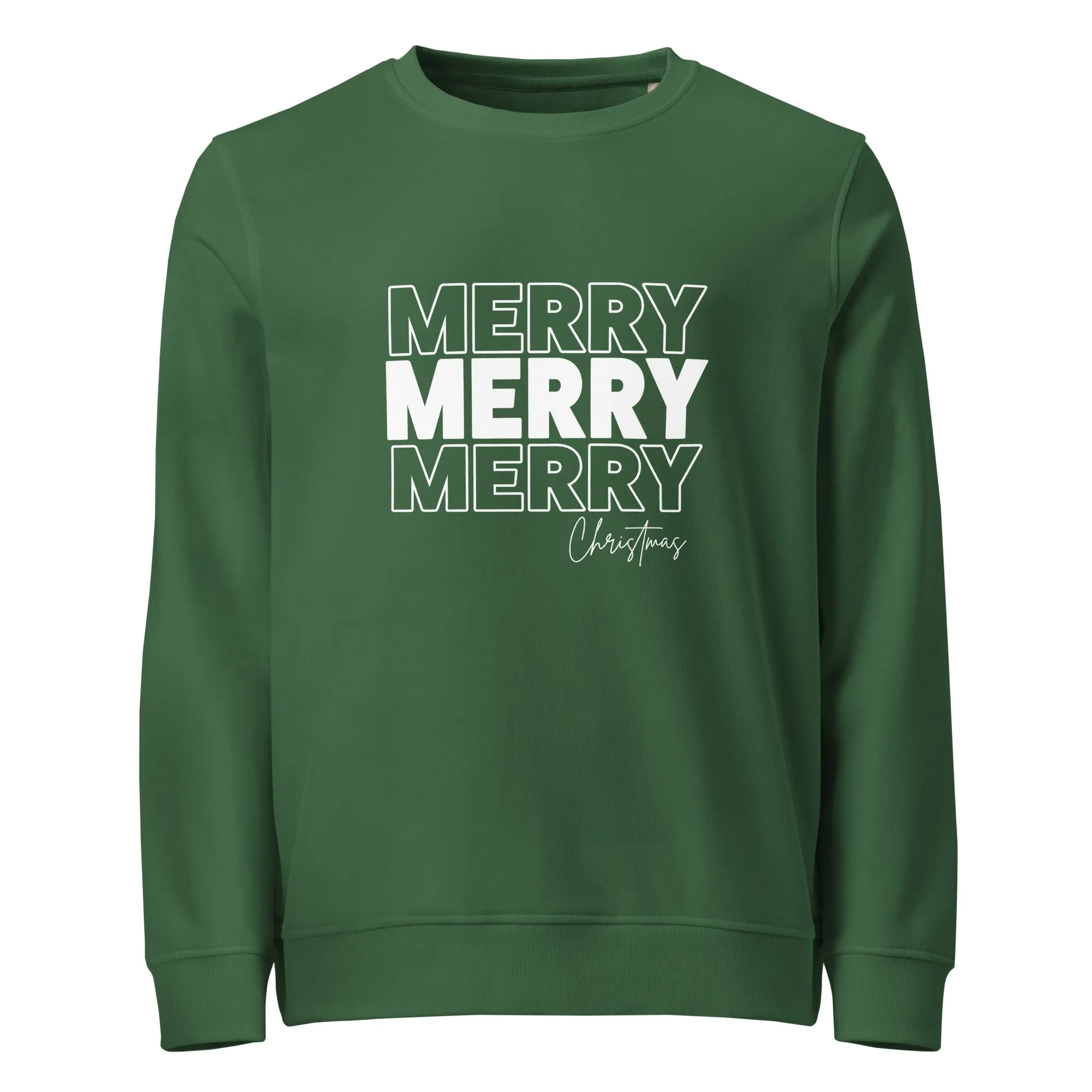 Merry Merry Merry Christmas Graphics Women Organic Sweatshirt