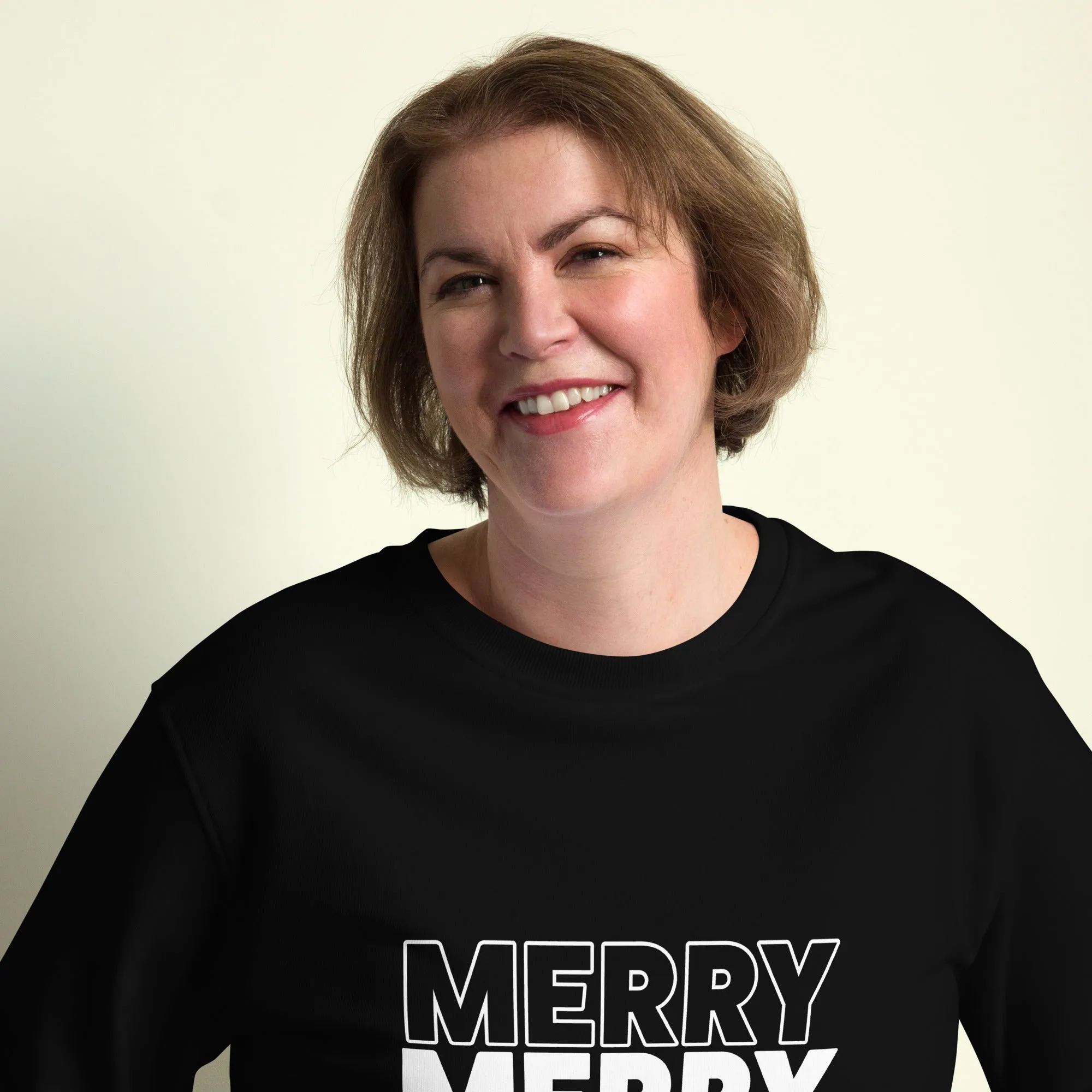 Merry Merry Merry Christmas Graphics Women Organic Sweatshirt