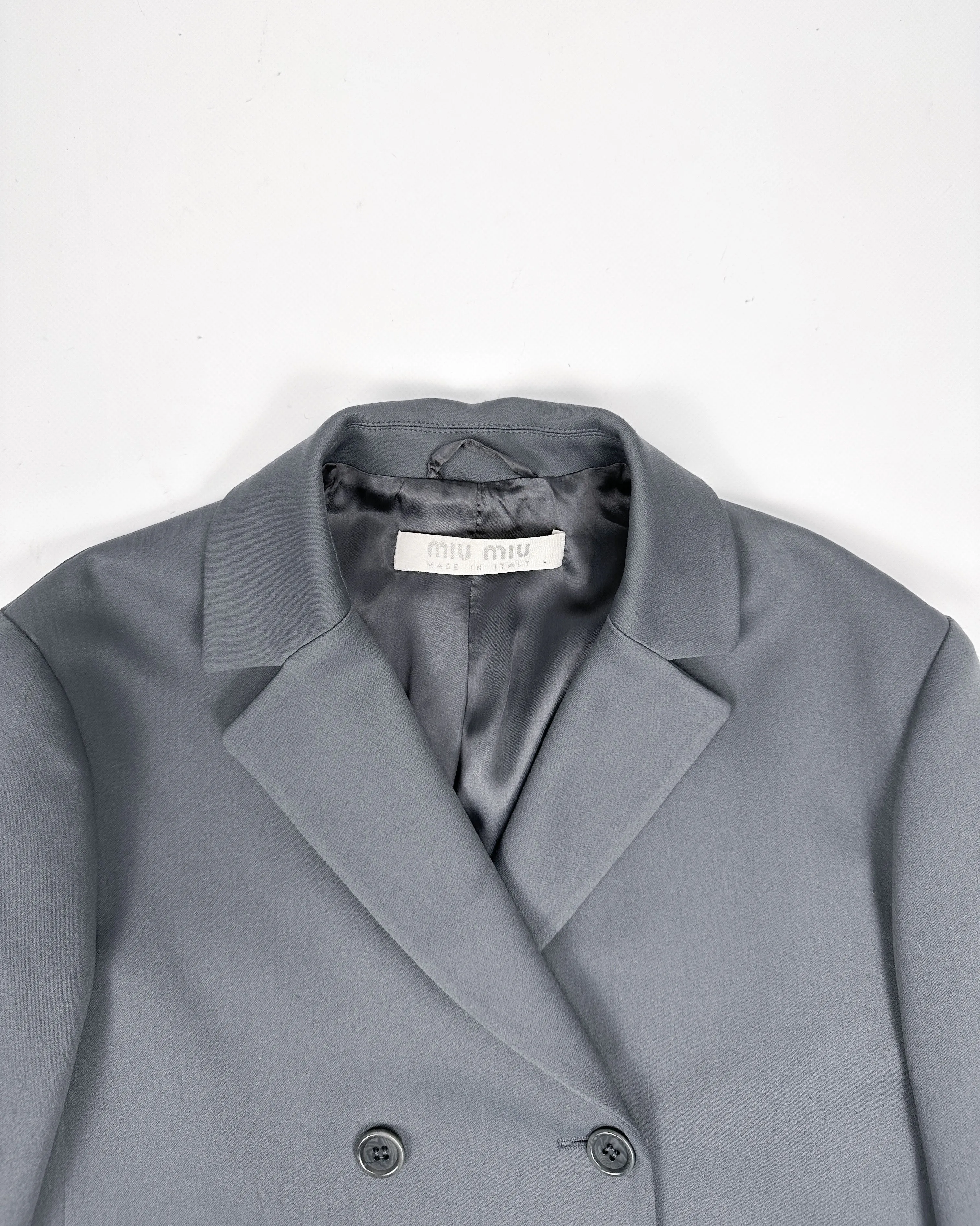 Miu Miu 4-button Grey Cross Blazer 2000's