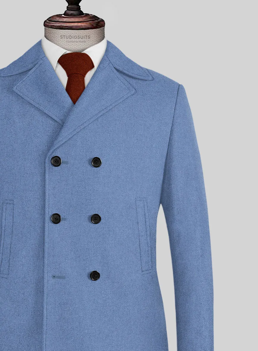 Naples Retro Blue Tweed Pea Coat