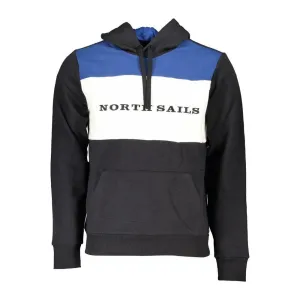 North Sails Black Cotton Men Hooded Sweater