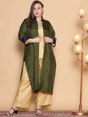 Olive Silk Ethnic Jacket