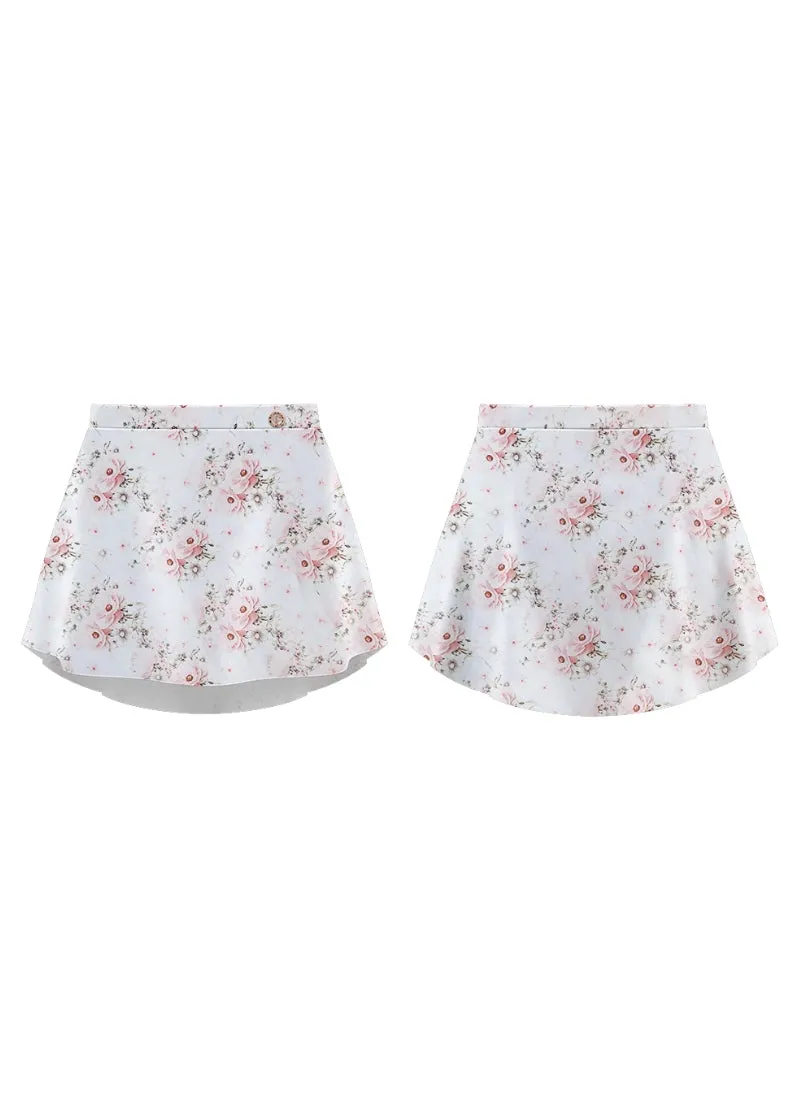 ON SALE Danse de Paris Patterned Pull-On Skirt (Primrose)