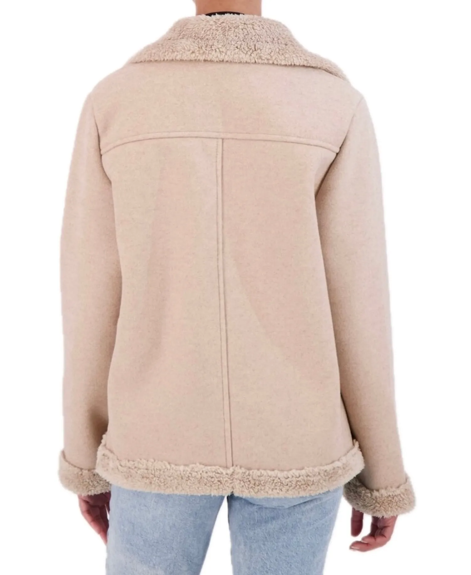 Ookie & Lala Vegan Cashmere faux shearling boyfriend moto