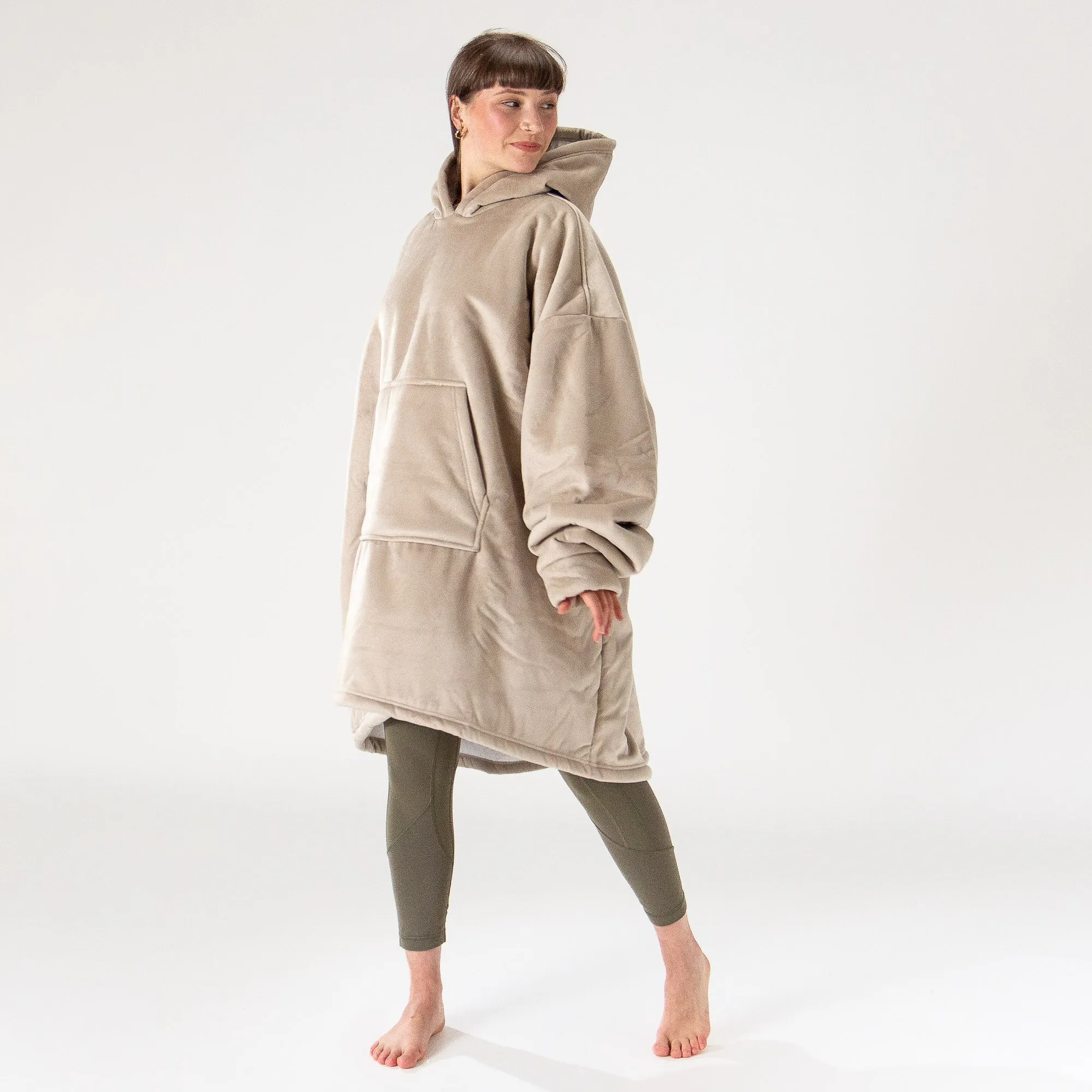 Oversized Hoodie Blanket Sweatshirt for Men or Women - Minky Cream / Mink