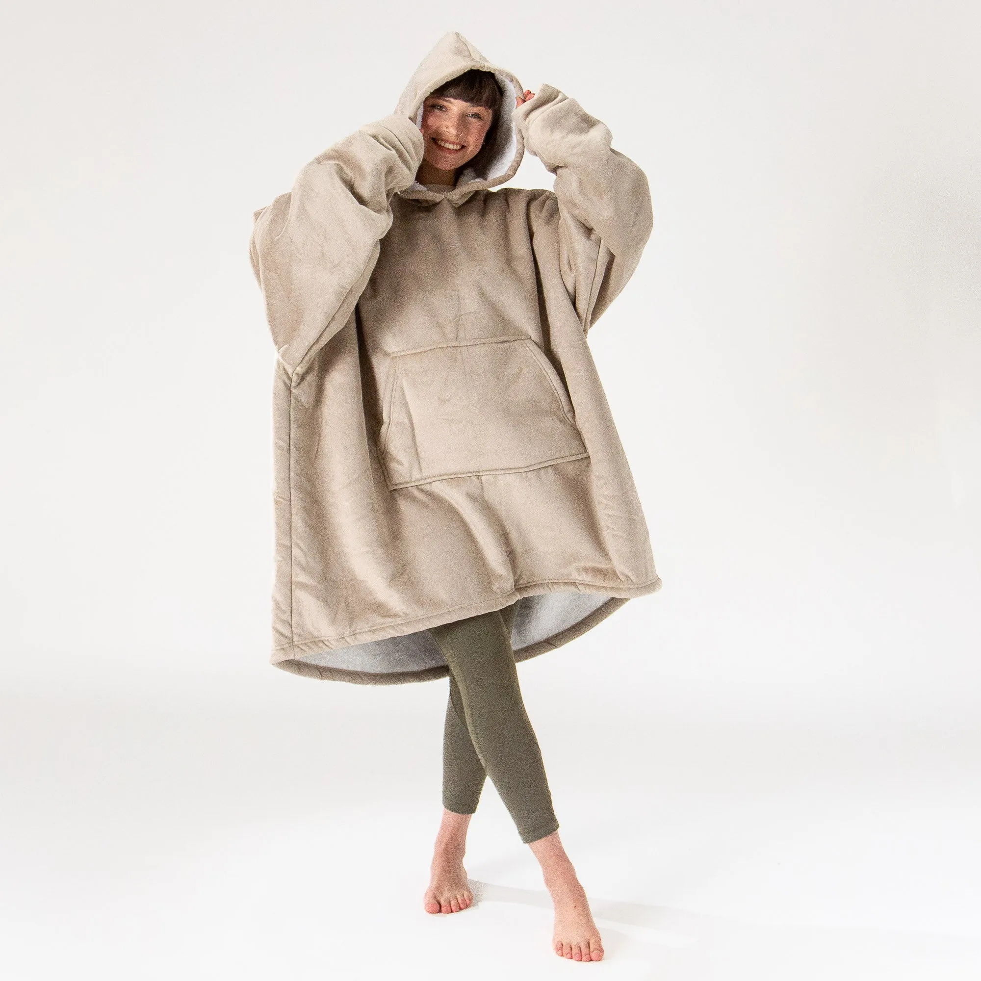 Oversized Hoodie Blanket Sweatshirt for Men or Women - Minky Cream / Mink