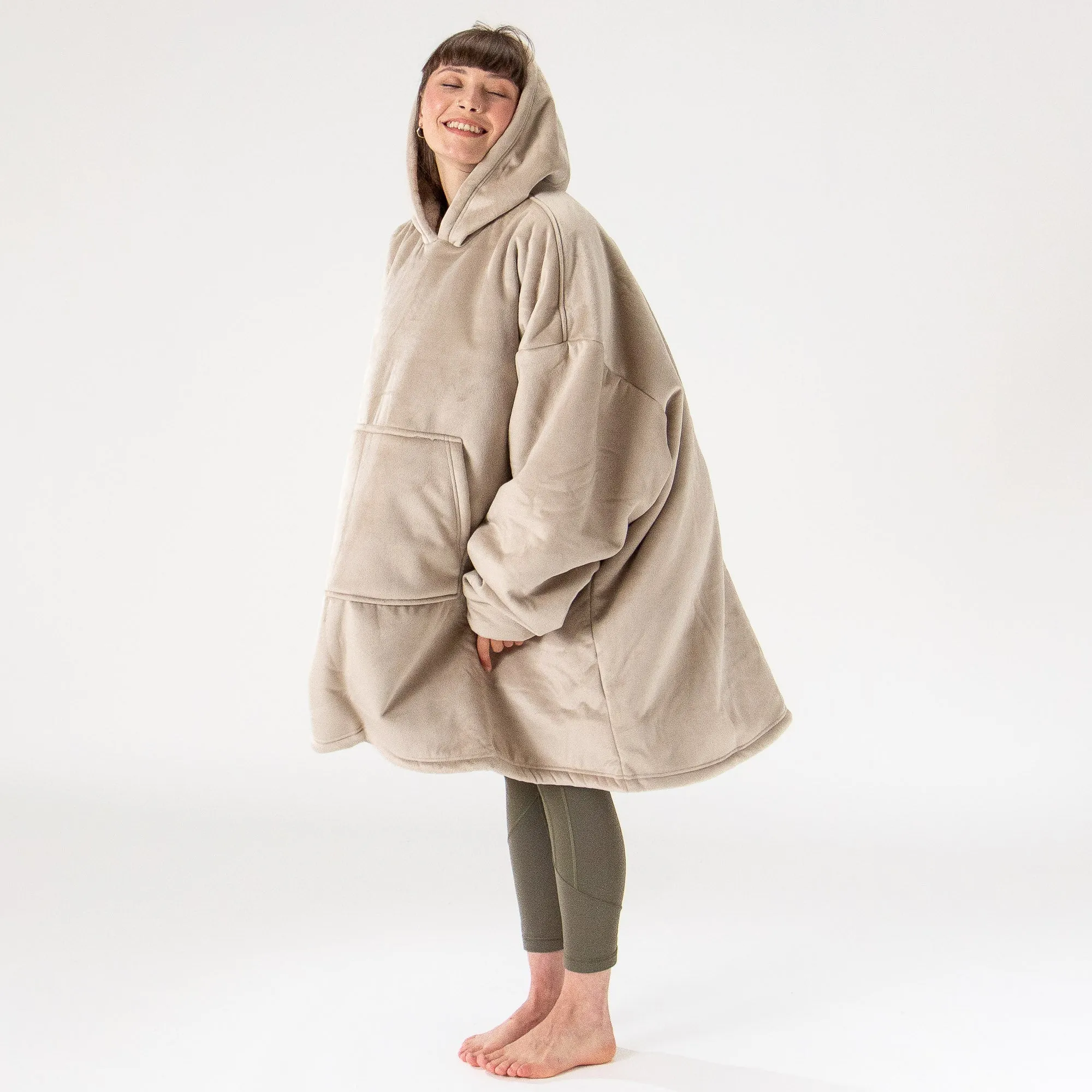 Oversized Hoodie Blanket Sweatshirt for Men or Women - Minky Cream / Mink