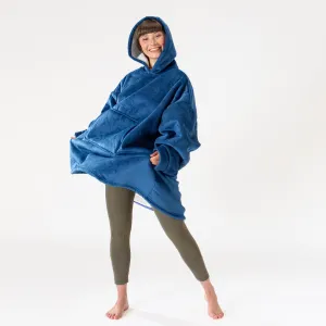 Oversized Hoodie Blanket Sweatshirt for Men or Women - Minky Dark Blue