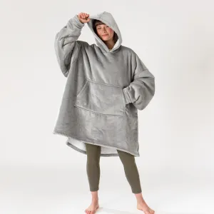 Oversized Hoodie Blanket Sweatshirt for Men or Women - Minky Grey