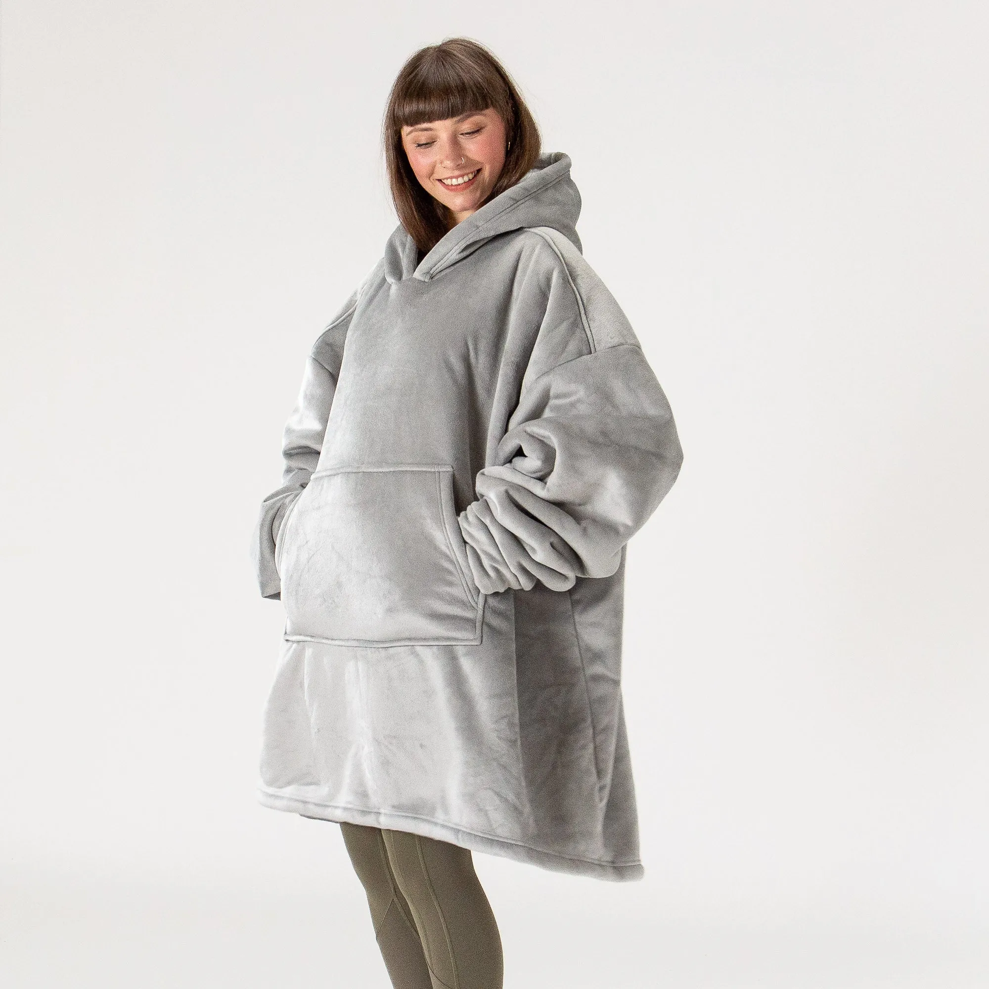 Oversized Hoodie Blanket Sweatshirt for Men or Women - Minky Grey