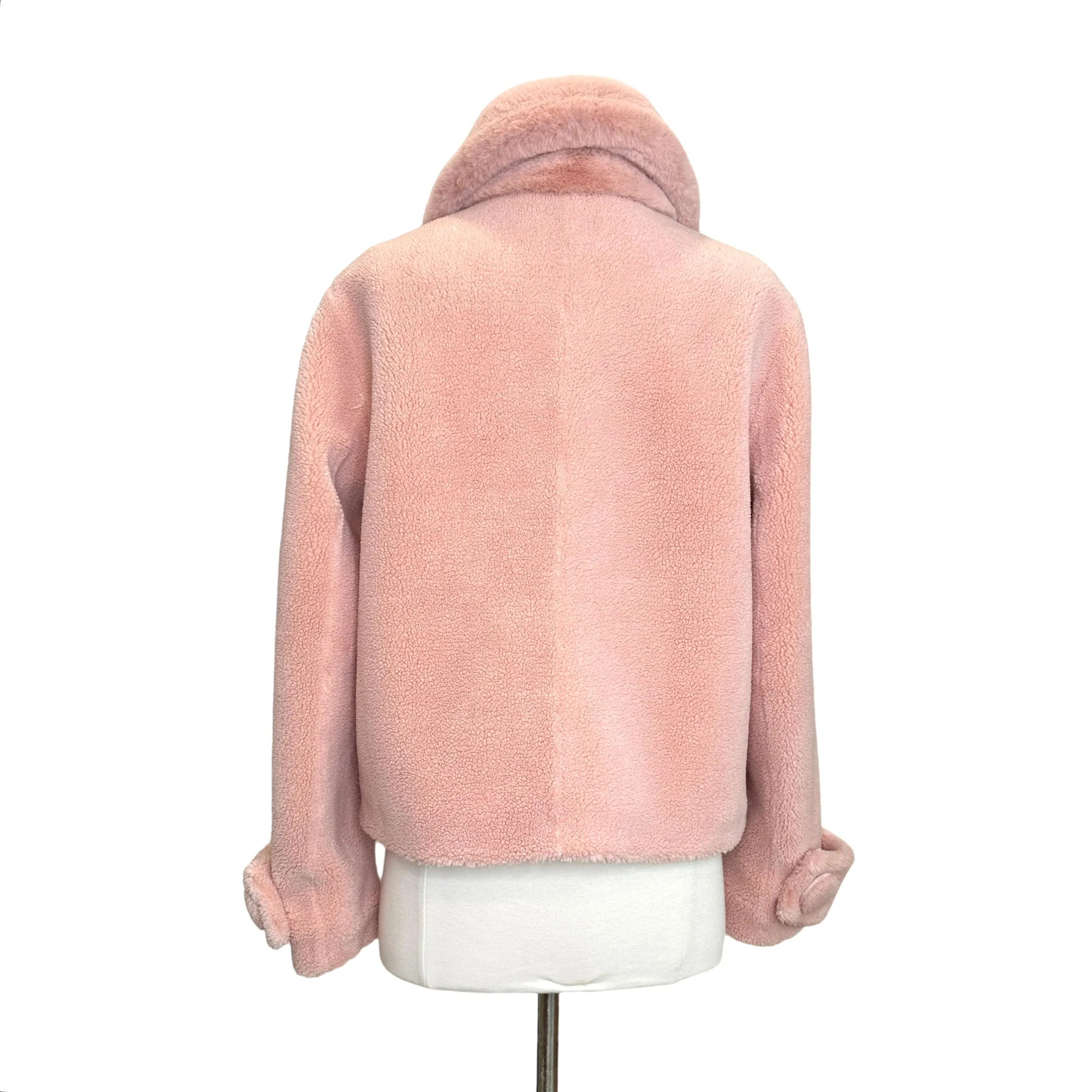 Pink Faux-Fur Jacket - M