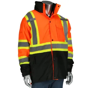 PIP 333-1772-OR/2X 3-in-1 Class 3 Ripstop Two-Tone Jacket with Removable Grid Fleece Inner Jacket