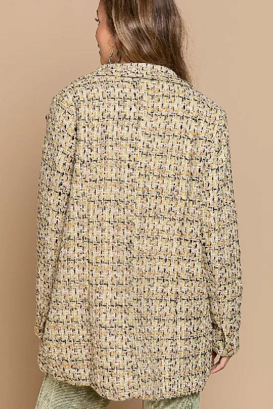 POL Tweed Jacket - Dried Banana